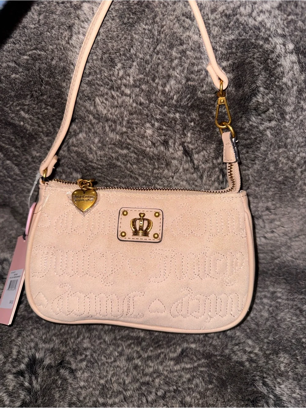 NWT Juicy Couture- Totally Juicy Convertible Mini Wristlet in Buff Beige